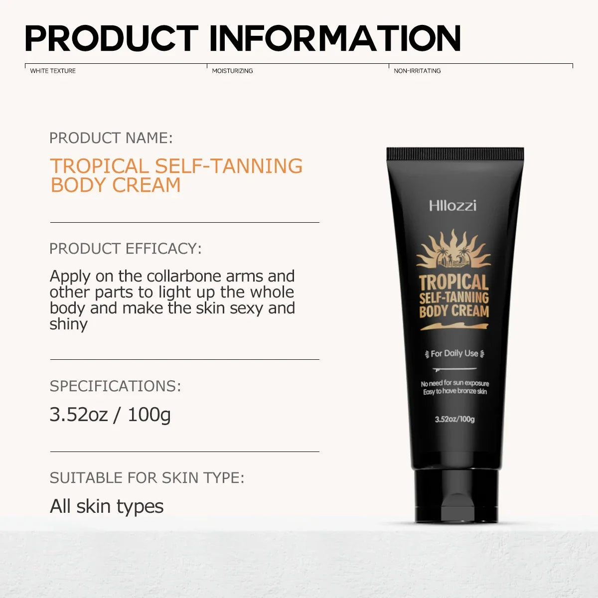 self-tanning lotion can be used on all parts of the face and body to hydrate and moisturize. faster and deeper tanning effects