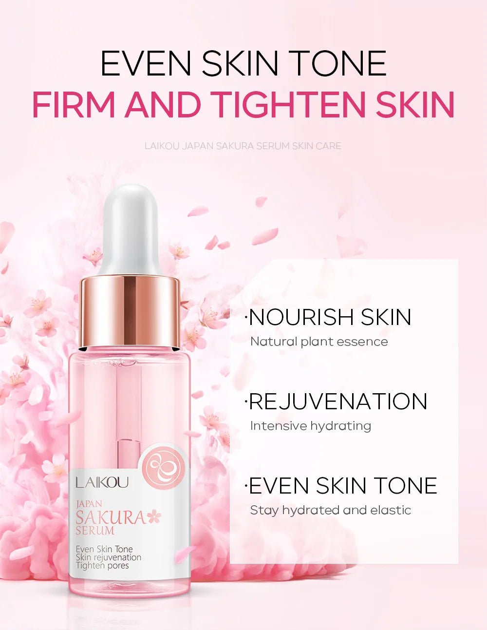 LAIKOU Sakura Face Serum Wrinkle Essence Brightening Essence Shrink Pores Moisturizing Skin Care 17ml or 30ml