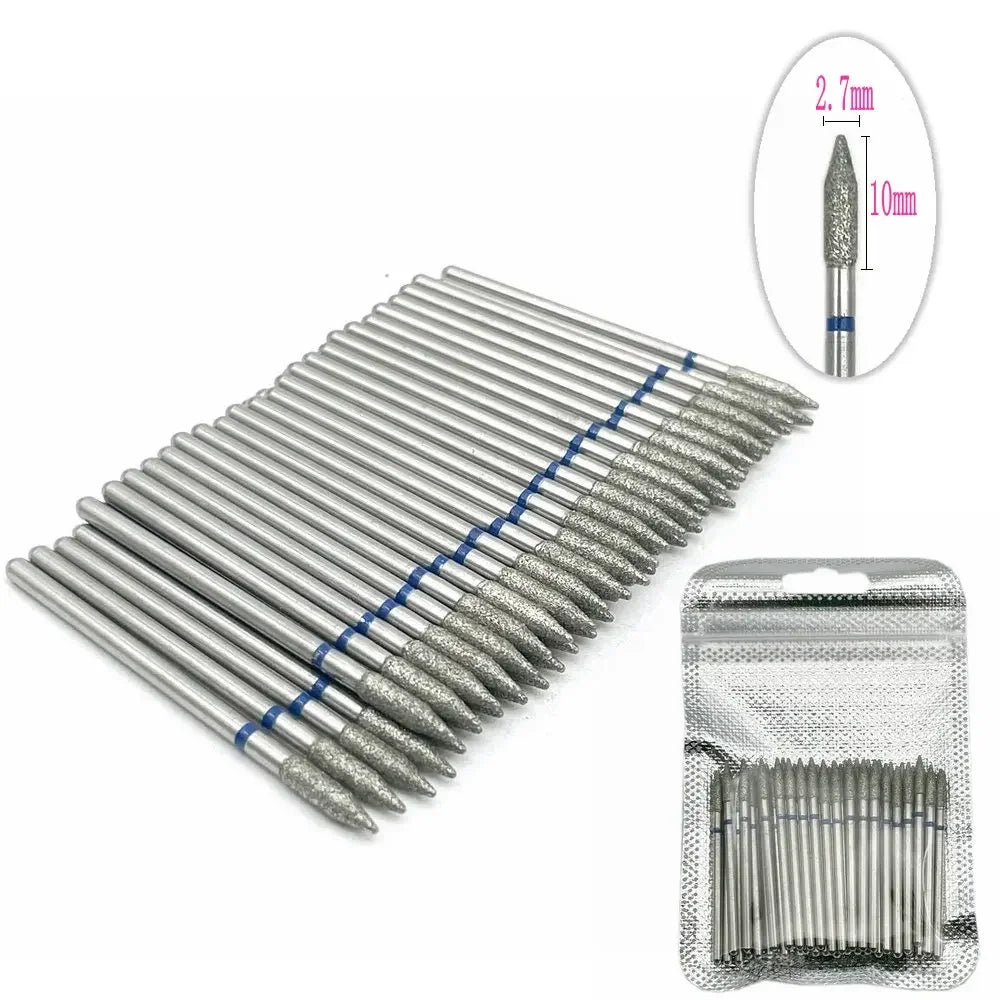 50pc Diamond Nail Drill Cuticle Clean Bit Set Milling Cutter for Manicure Electric Bits Accessories Dead Skin Remove Tool