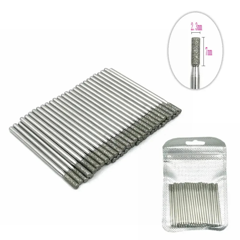 50pc Diamond Nail Drill Cuticle Clean Bit Set Milling Cutter for Manicure Electric Bits Accessories Dead Skin Remove Tool