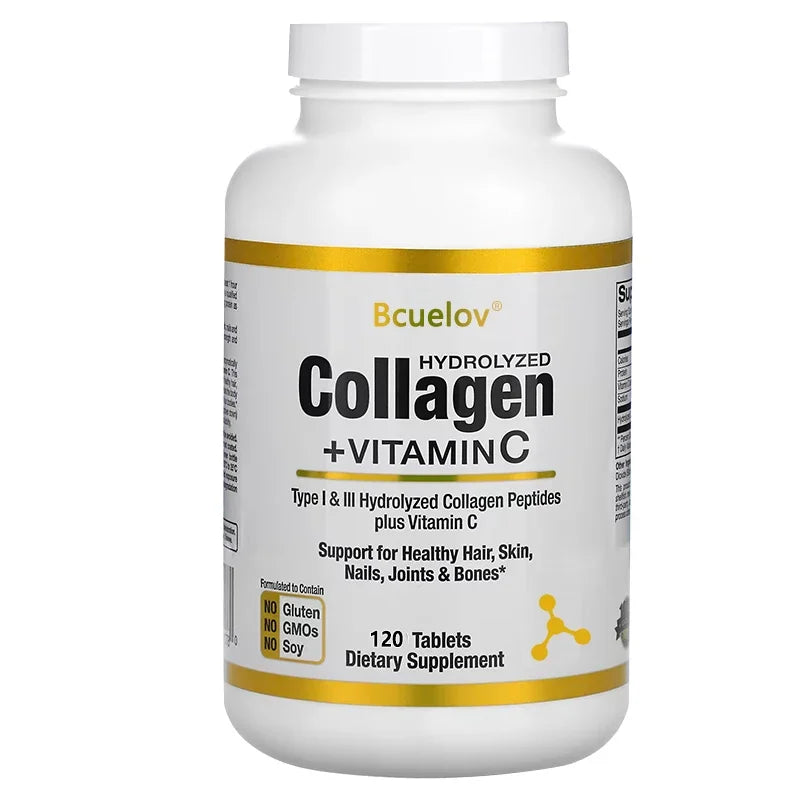bcuelov Hydrolyzed Collagen Peptides - Nutritional Supplement for Healthy Hair, Skin and Nails