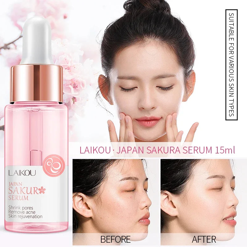 LAIKOU Sakura Face Serum Wrinkle Essence Brightening Essence Shrink Pores Moisturizing Skin Care 17ml or 30ml