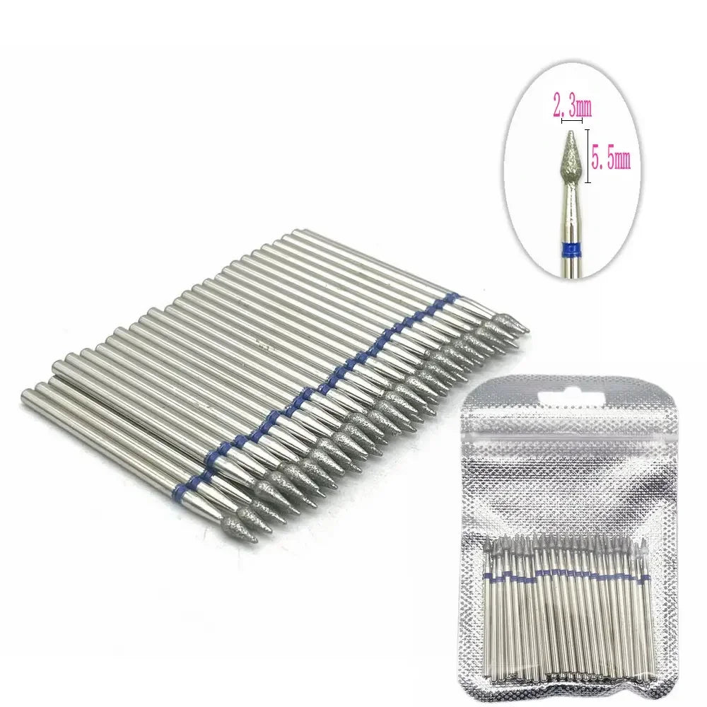 50pc Diamond Nail Drill Cuticle Clean Bit Set Milling Cutter for Manicure Electric Bits Accessories Dead Skin Remove Tool