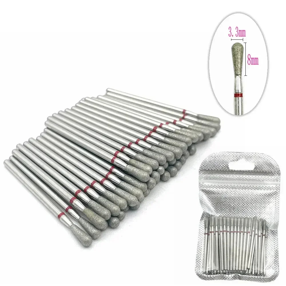 50pc Diamond Nail Drill Cuticle Clean Bit Set Milling Cutter for Manicure Electric Bits Accessories Dead Skin Remove Tool
