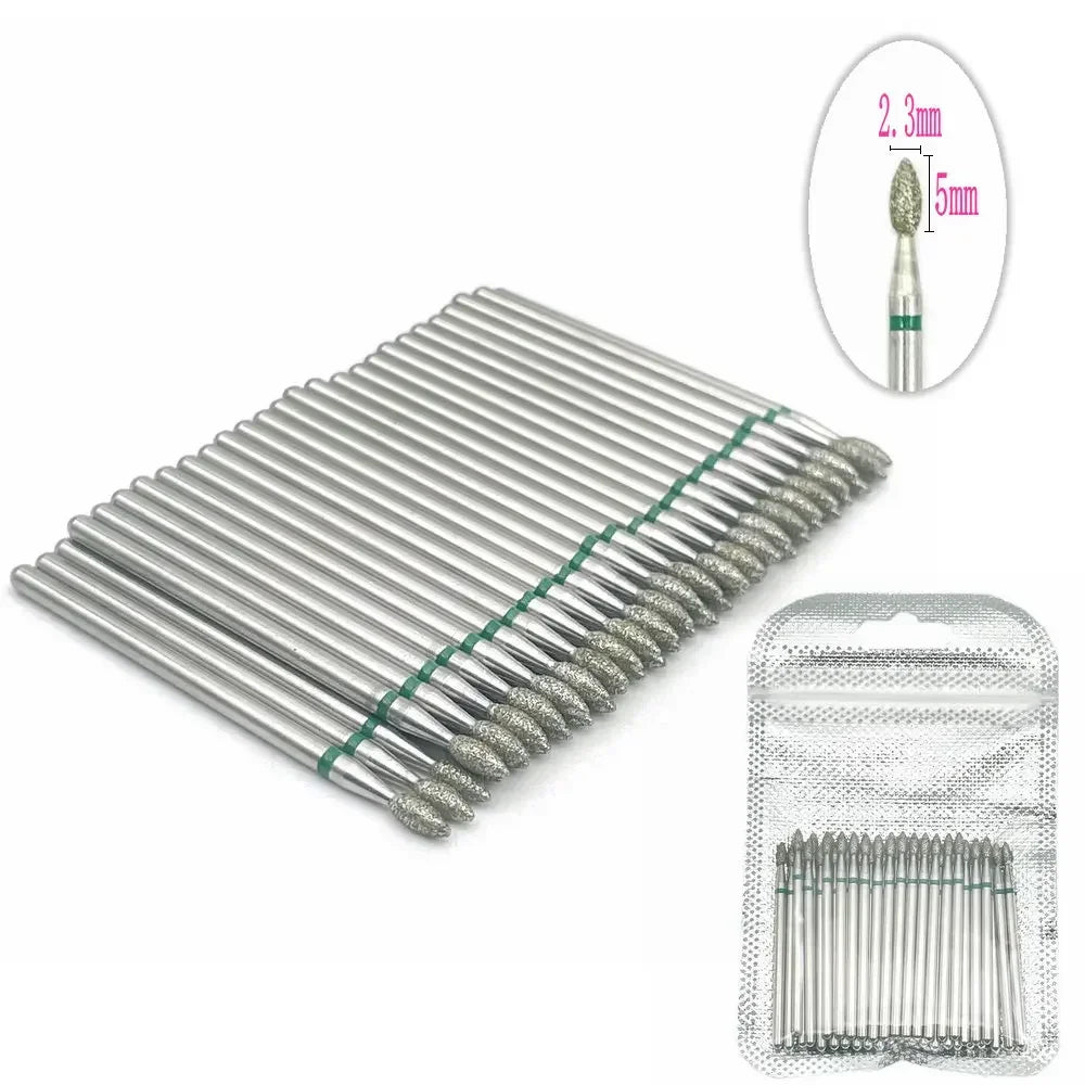 50pc Diamond Nail Drill Cuticle Clean Bit Set Milling Cutter for Manicure Electric Bits Accessories Dead Skin Remove Tool