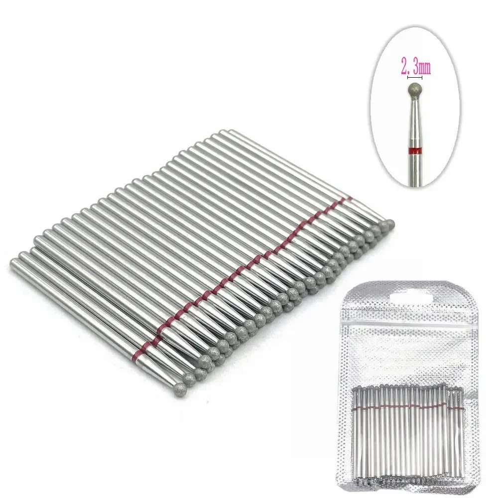 50pc Diamond Nail Drill Cuticle Clean Bit Set Milling Cutter for Manicure Electric Bits Accessories Dead Skin Remove Tool