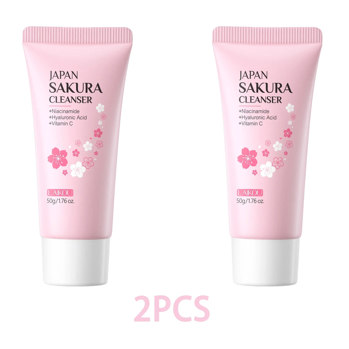 Laikou Sakura Facial Cleanser Deep Cleansing Pores Oil Control Moisturizing Brightening Face Wash Gentle For All Skin Types 50g