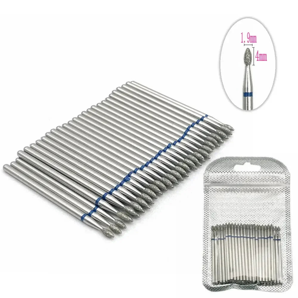 50pc Diamond Nail Drill Cuticle Clean Bit Set Milling Cutter for Manicure Electric Bits Accessories Dead Skin Remove Tool