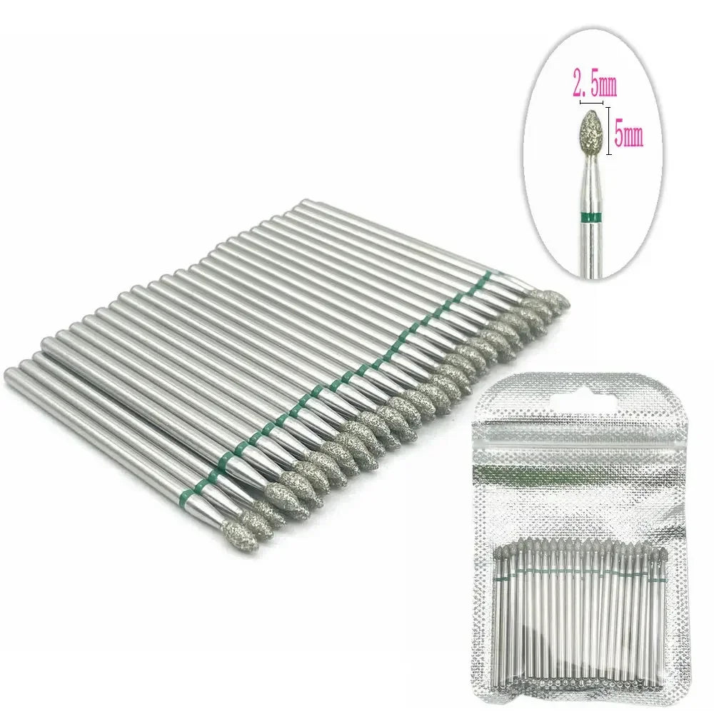 50pc Diamond Nail Drill Cuticle Clean Bit Set Milling Cutter for Manicure Electric Bits Accessories Dead Skin Remove Tool