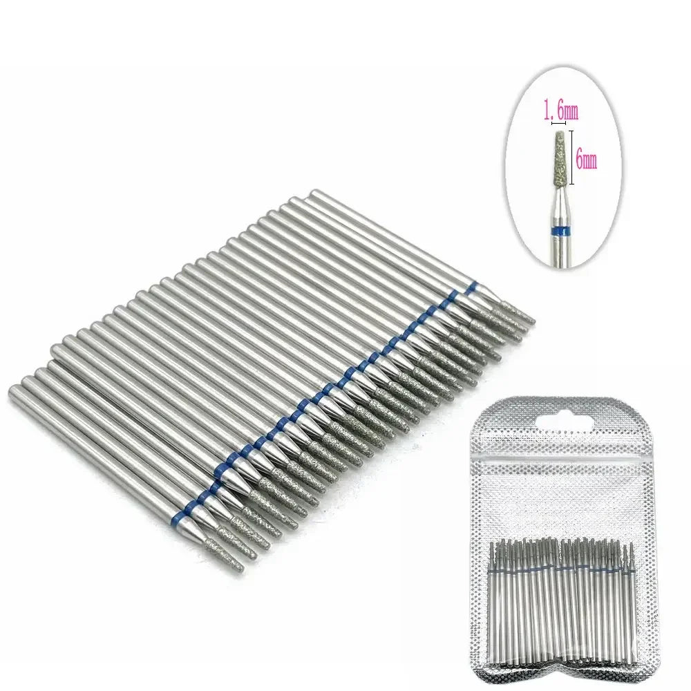 50pc Diamond Nail Drill Cuticle Clean Bit Set Milling Cutter for Manicure Electric Bits Accessories Dead Skin Remove Tool