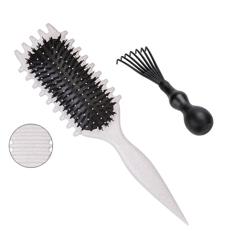 1/2pcs Detangling Candy Brush Curly Hair Scalp Massage Hair Comb with Cleaning Claw Natural Bristles Define Hair Styling Tools