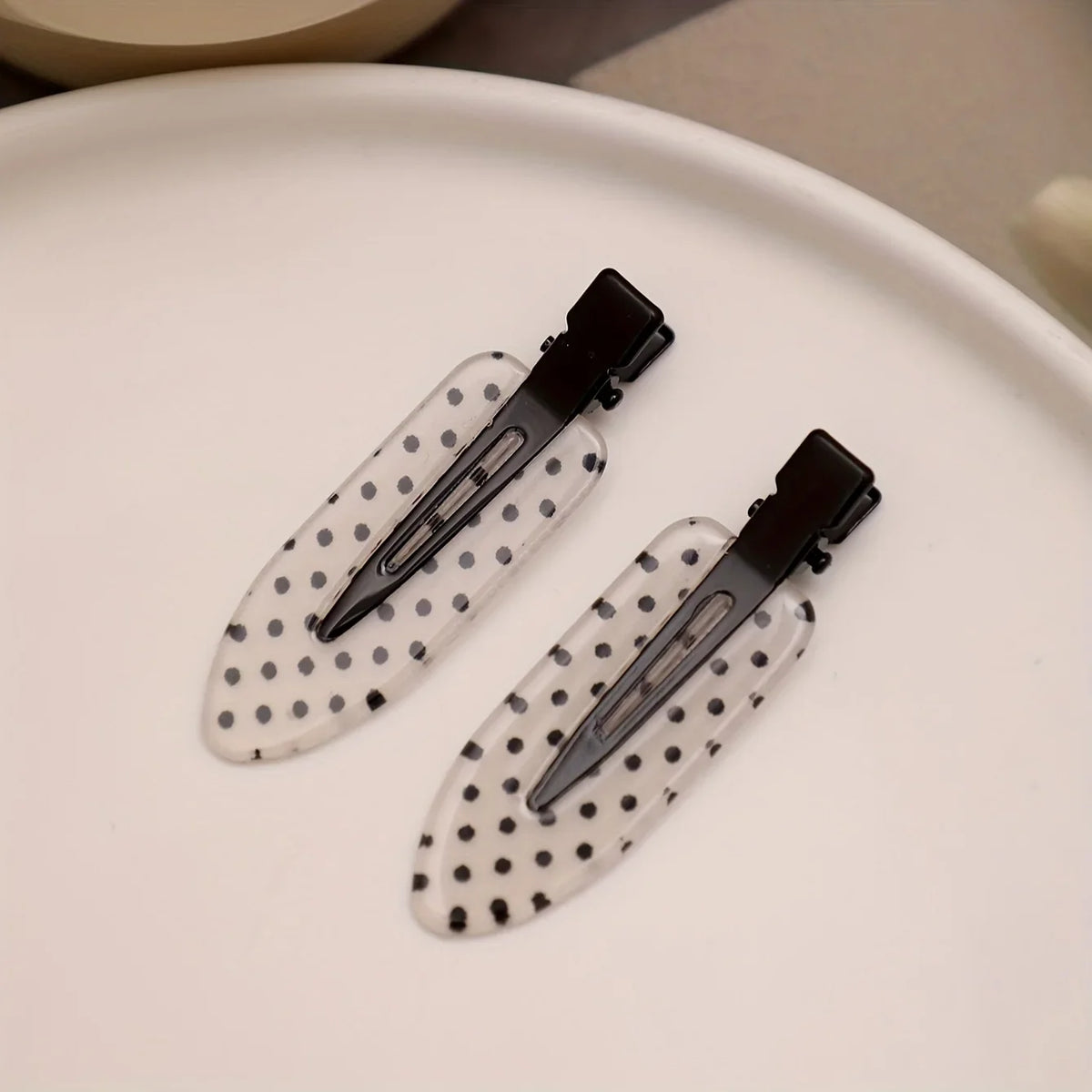 4 pieces/black and white acetic acid traceless hair clip acrylic duckbill clip sweet bangs hair clip hair clip