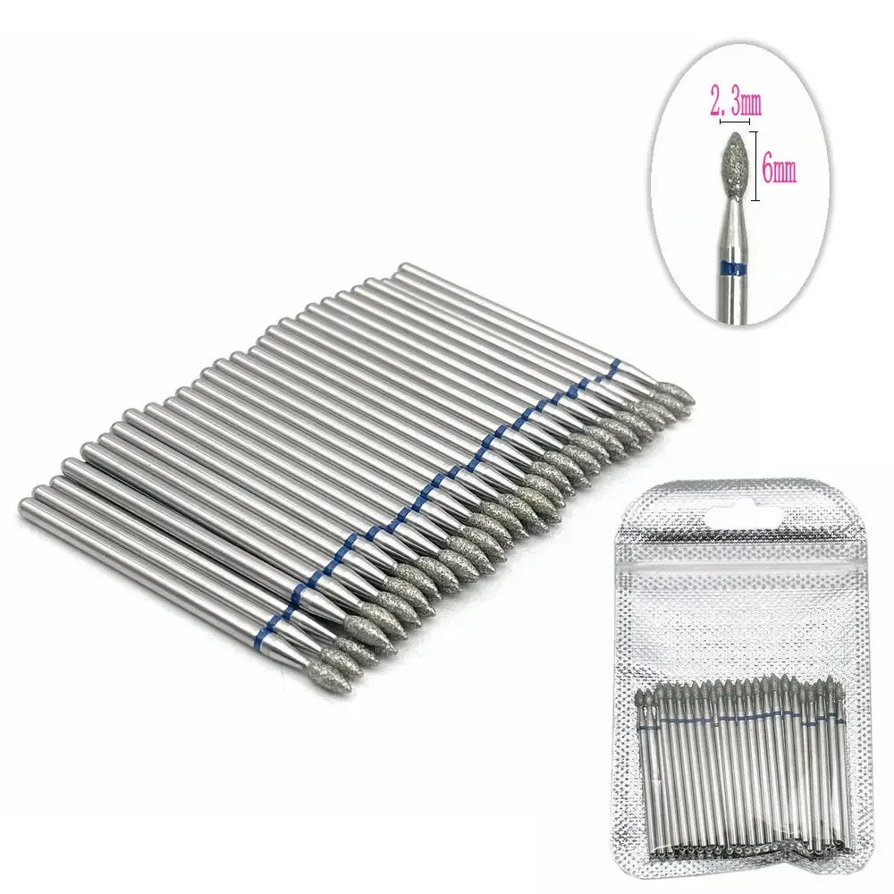 50pc Diamond Nail Drill Cuticle Clean Bit Set Milling Cutter for Manicure Electric Bits Accessories Dead Skin Remove Tool