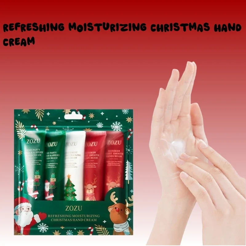 Christmas Gift Box 5-Piece Hand Cream Set, Creamy Texture, Moisturizing Travel-Sized Pack, Durable and Nourishing, Whitening and Smoothing, Women&