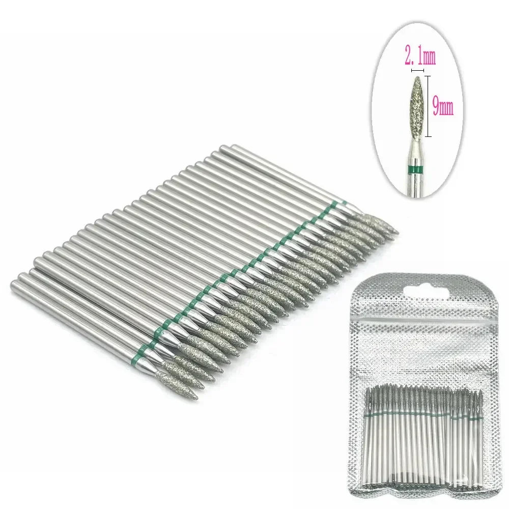 50pc Diamond Nail Drill Cuticle Clean Bit Set Milling Cutter for Manicure Electric Bits Accessories Dead Skin Remove Tool