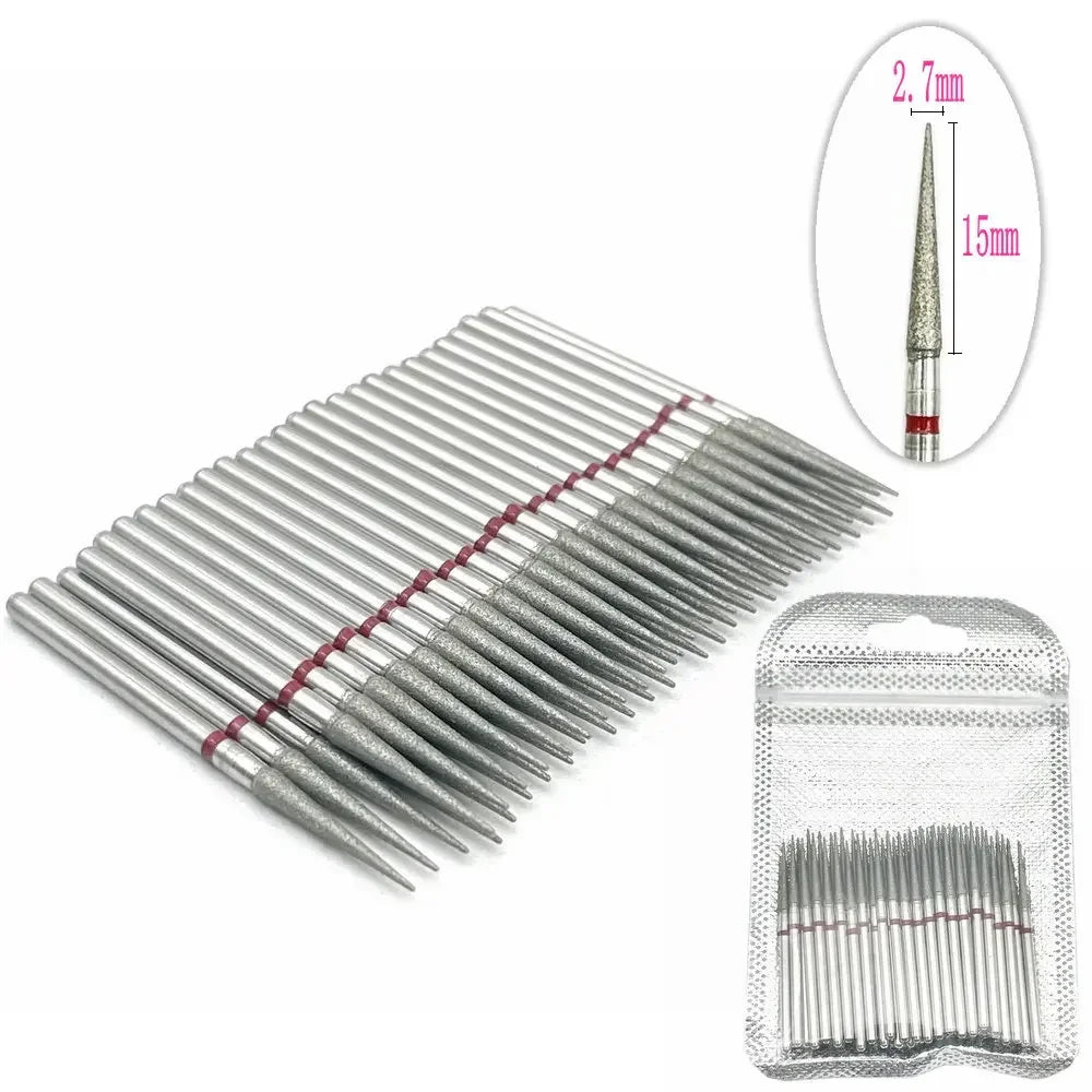 50pc Diamond Nail Drill Cuticle Clean Bit Set Milling Cutter for Manicure Electric Bits Accessories Dead Skin Remove Tool