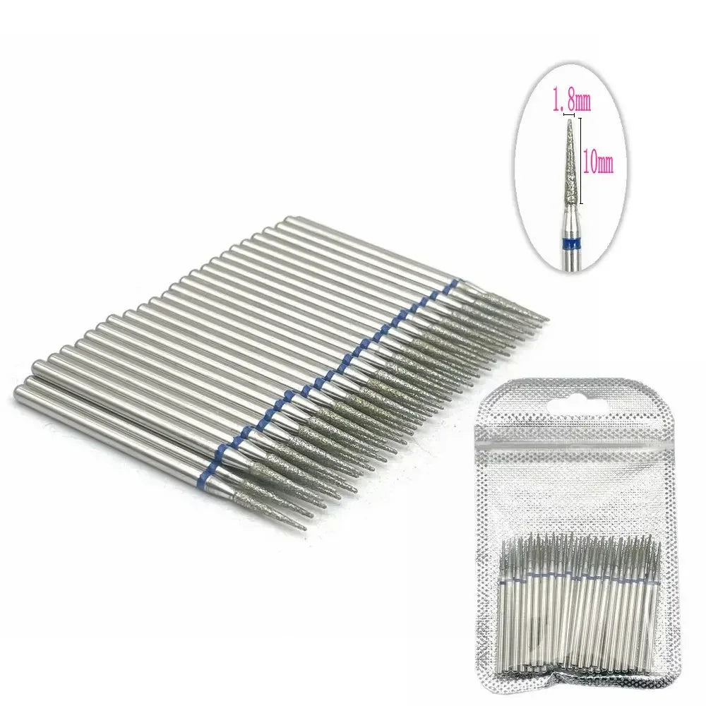 50pc Diamond Nail Drill Cuticle Clean Bit Set Milling Cutter for Manicure Electric Bits Accessories Dead Skin Remove Tool