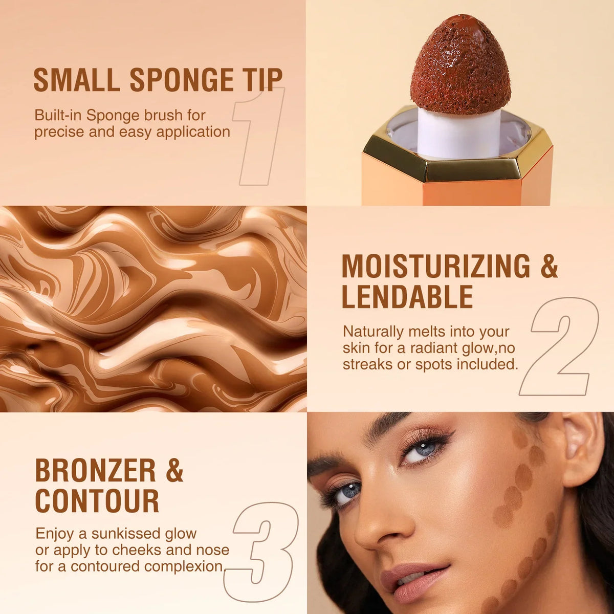 Three Color Liquid Contour Liquid Cosmetic Concealer to Enhance the Three-Dimensional Sense of Facial Contour and Keep Fit