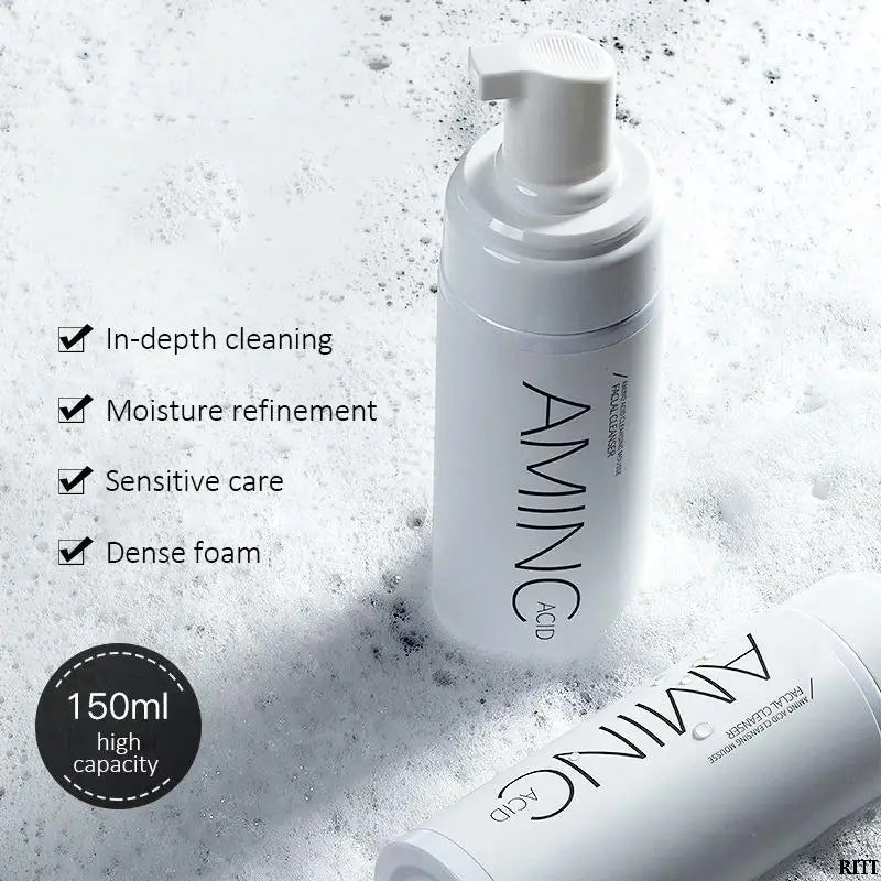 100/150ml Amino Acid Cleansing Mousse Oil Control Deep Cleaning Mites Removal Acne Moisturizing Face Cleanser Foam Brighten Skin