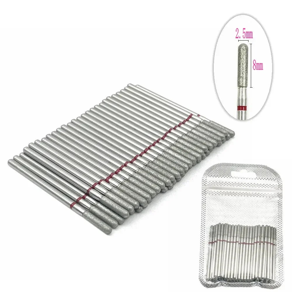 50pc Diamond Nail Drill Cuticle Clean Bit Set Milling Cutter for Manicure Electric Bits Accessories Dead Skin Remove Tool