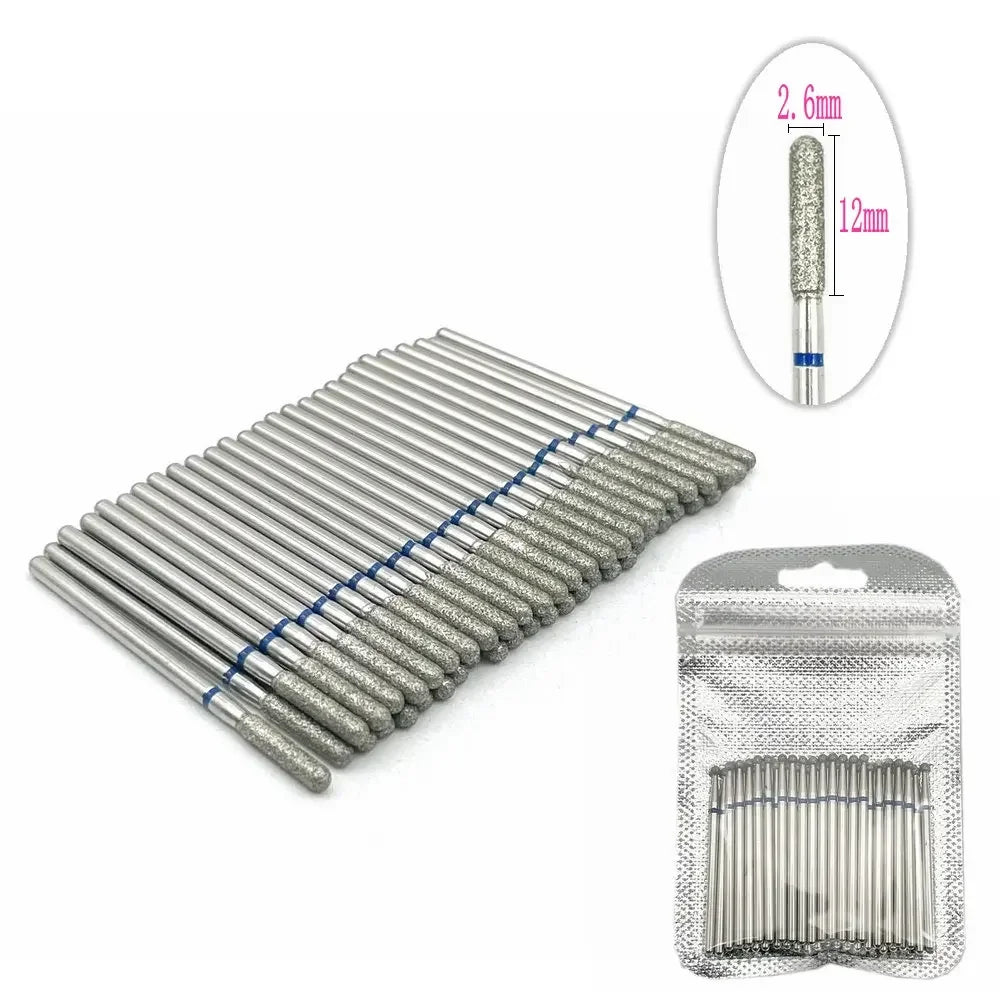 50pc Diamond Nail Drill Cuticle Clean Bit Set Milling Cutter for Manicure Electric Bits Accessories Dead Skin Remove Tool