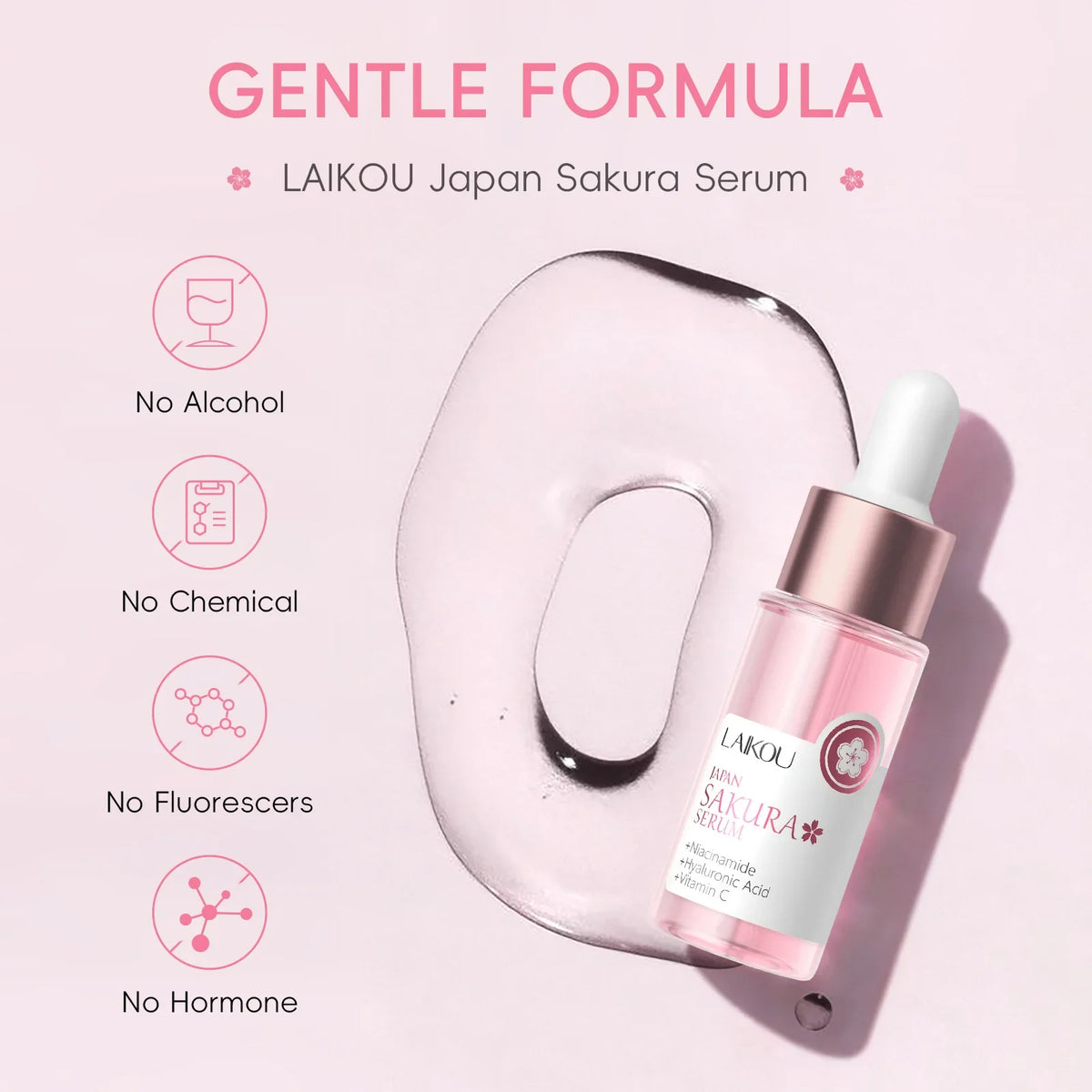 LAIKOU Sakura Face Serum Wrinkle Essence Brightening Essence Shrink Pores Moisturizing Skin Care 17ml or 30ml