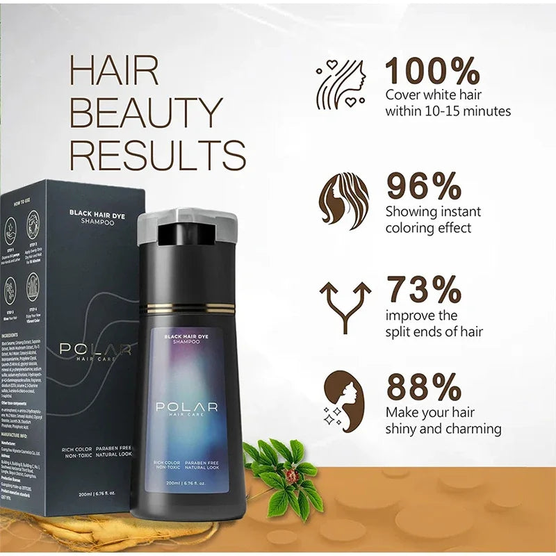 3-in-1 Hair Dye Shampoo Quick Color Shampoo White Hair Quick Blackening Shampoo Oil Control Fluffy Shampoo Product Nourish Hair