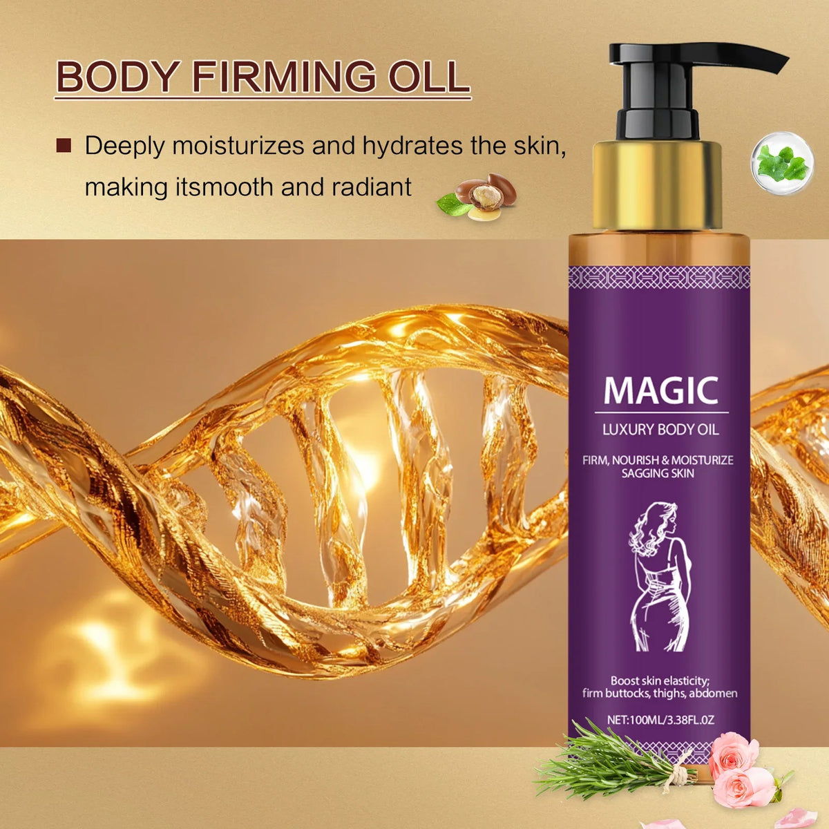 Tightening Body Oil Lightening Improve Dry Brightening Nourishing Lifting Firming Smooth Anti Cellulite Skin Care Massage Care