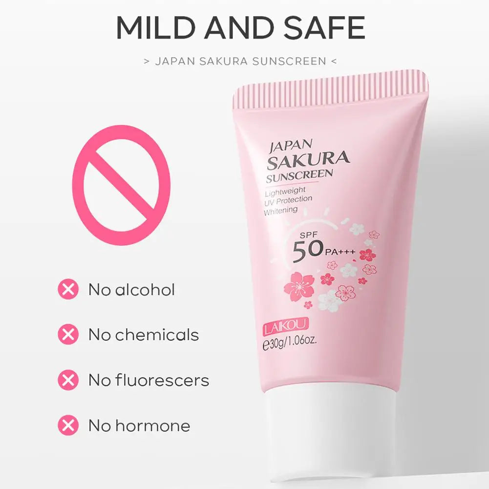 Sakura Sunscreen Cream SPF50 Moisturizing UV Protect Face Body Sunscreen Isolation Lotion Oil Control Reduce Melanin Skin Care