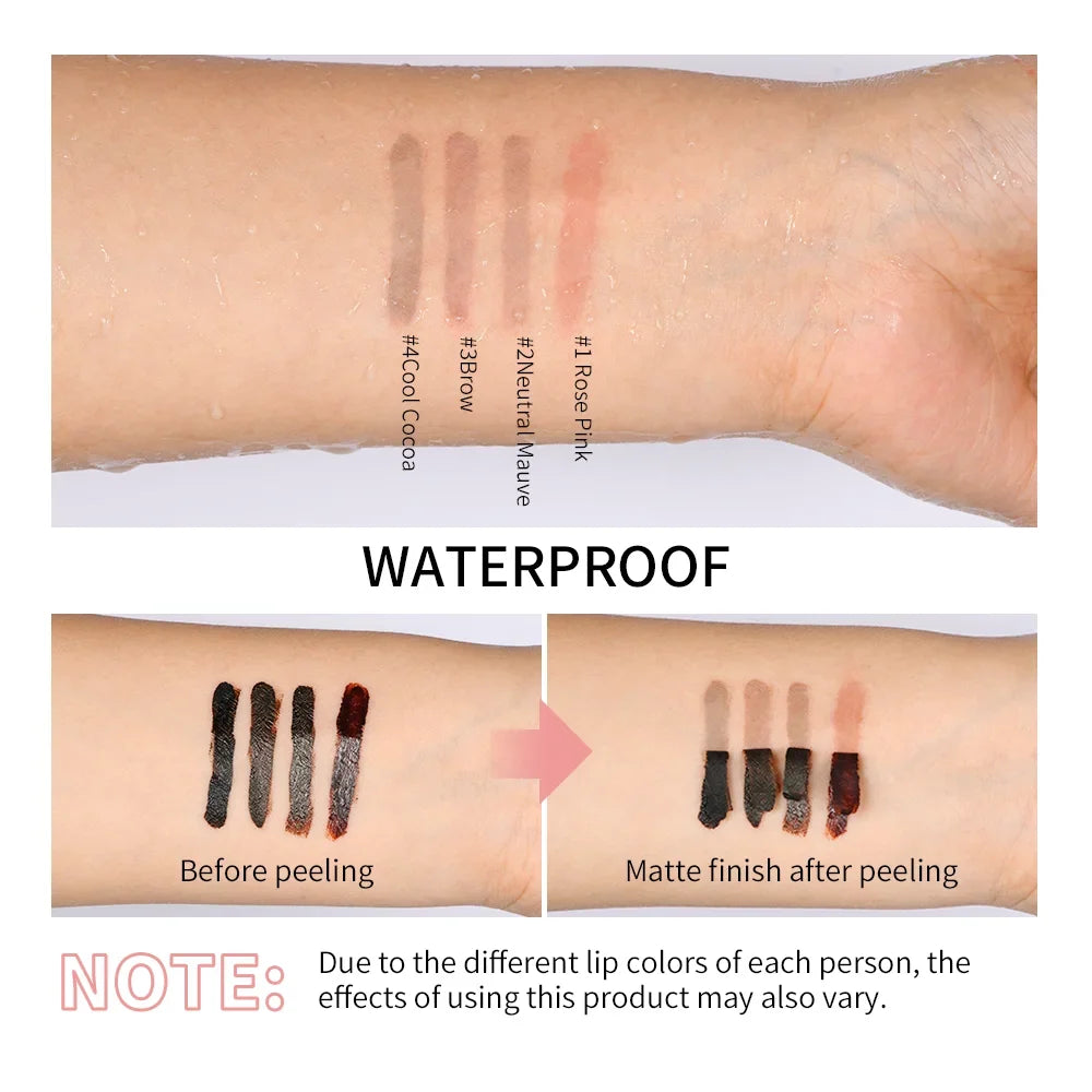 Waterproof Lip Liner Peel Off Tattoo Lipgloss Waterproof Long Lasting Matte Lip Tint Brown Contour Tear-off Lips Stain Cosmetic