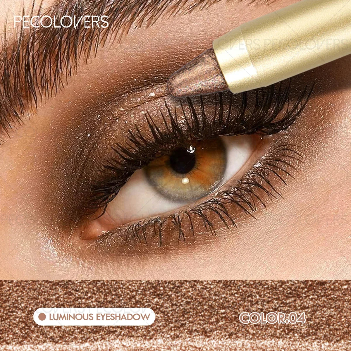 Smudge-Proof & Waterproof Eyeshadow Stick,Dual-Ended Eye with Shadow Stick,Sponge Brush,Glitter & Matte Finishes