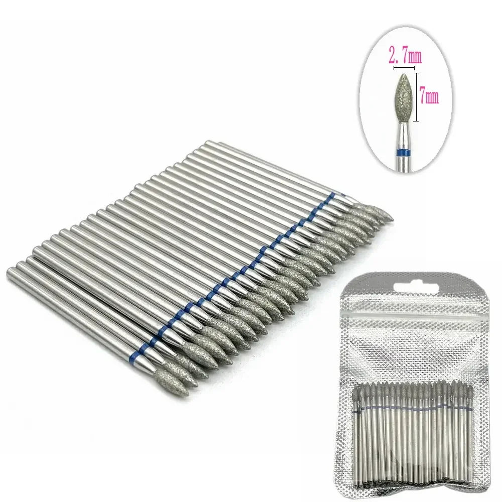 50pc Diamond Nail Drill Cuticle Clean Bit Set Milling Cutter for Manicure Electric Bits Accessories Dead Skin Remove Tool