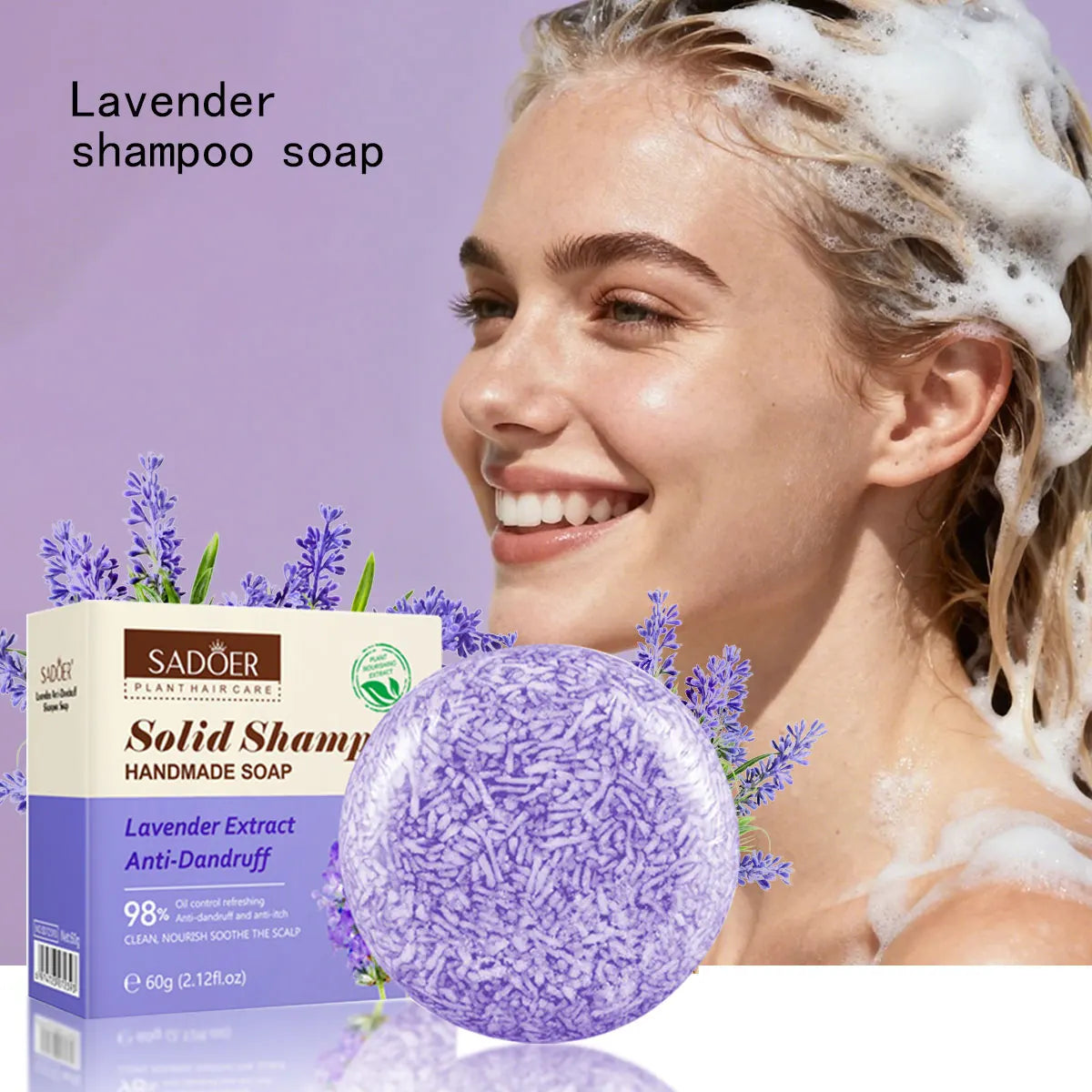 Lavender Shampoo Soap, Plant Essential Oil Soap Deeply Nourishes And Cleanses Hair, Giving Gifts To Family During Holidays
