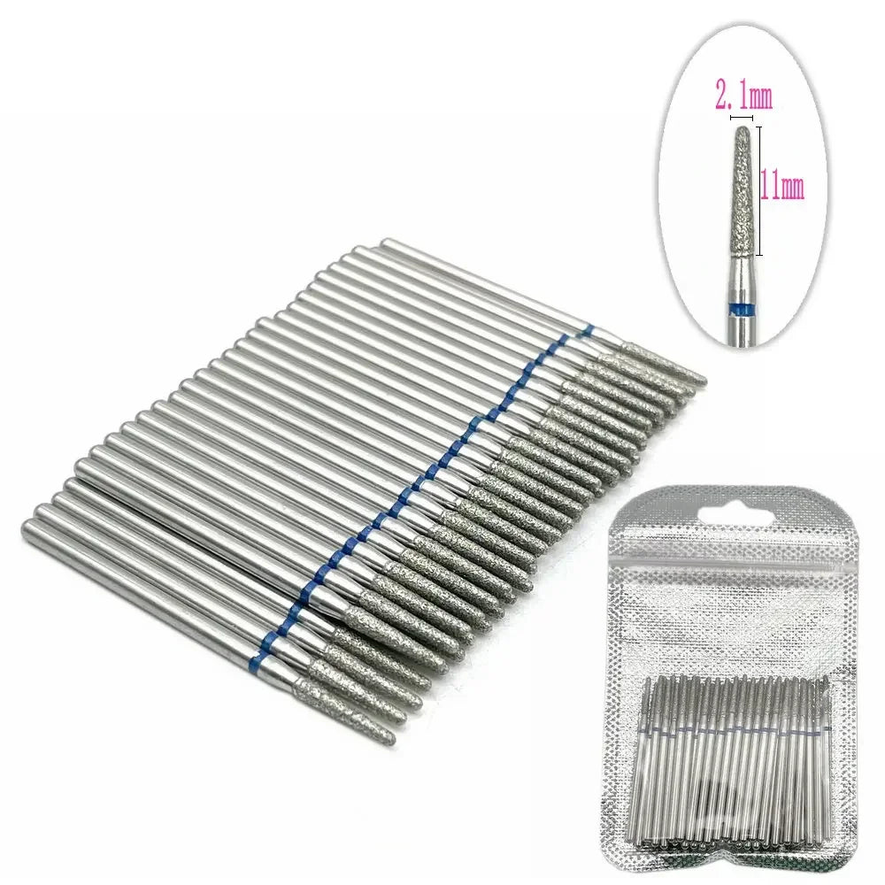 50pc Diamond Nail Drill Cuticle Clean Bit Set Milling Cutter for Manicure Electric Bits Accessories Dead Skin Remove Tool