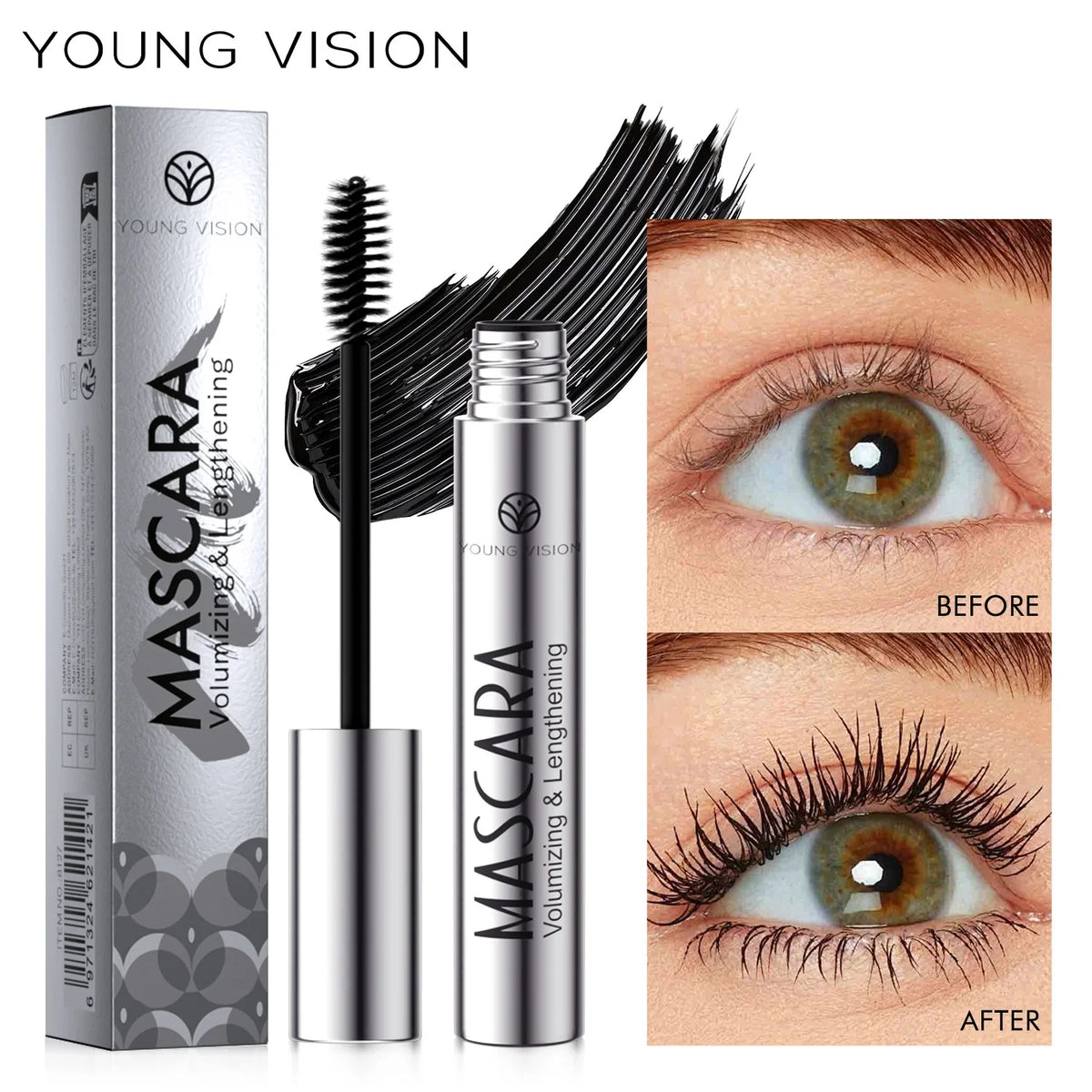 4D Brilliant Starry Sky Black Mascara Slim, Thick, Curled, Waterproof, Long lasting, Non Staying Mascara