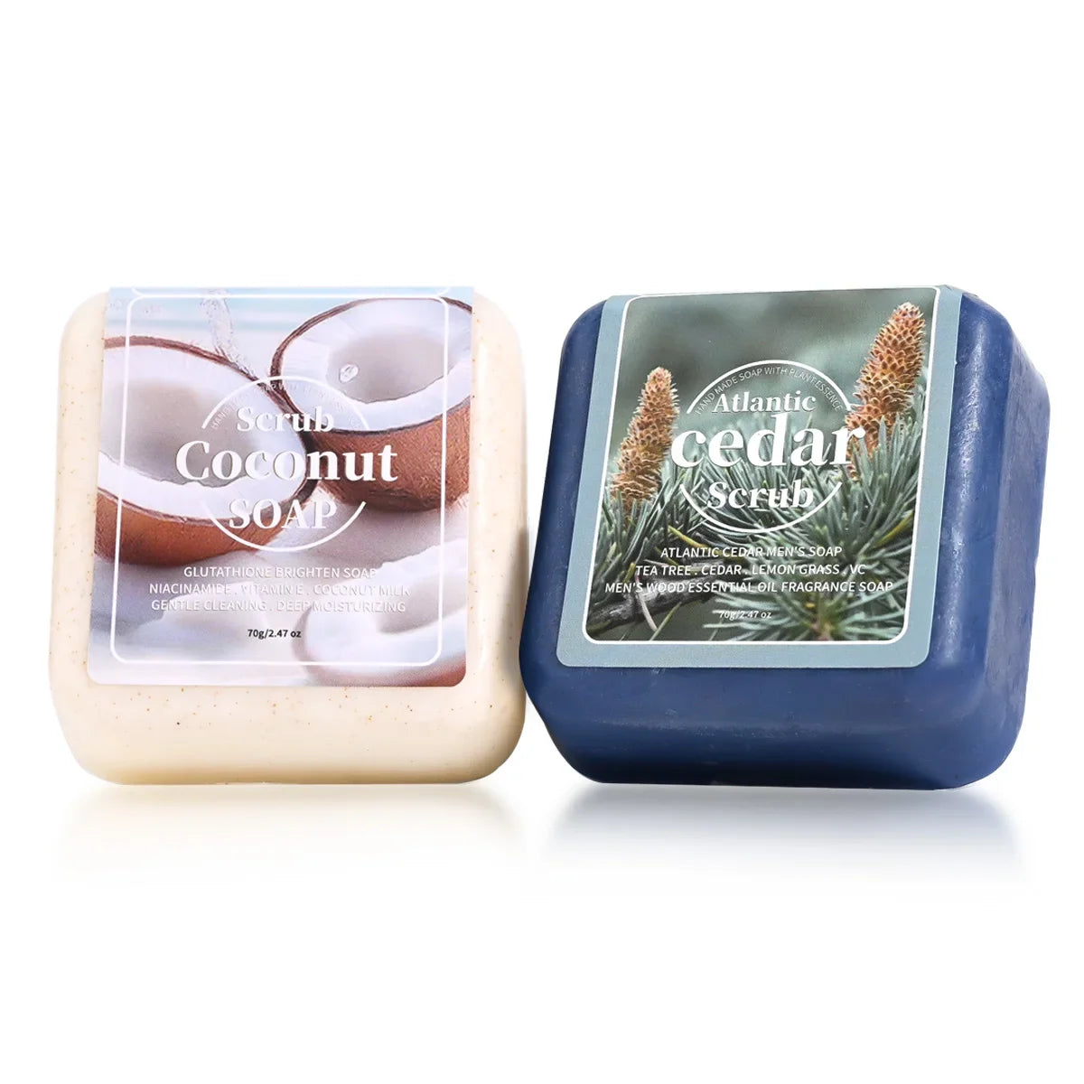 Glutathione Coconut Scrub Handmade Soap Deep Cleansing And Moisturizing Cleansing Bath Plant Essential Oil Soap Portable Soap