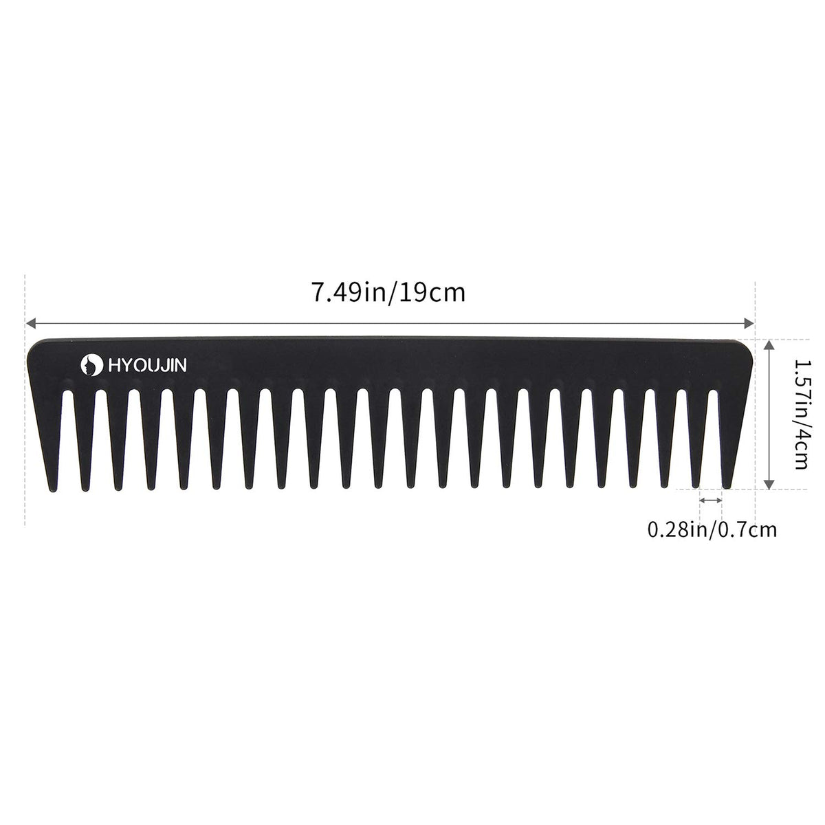 601 Carbon Wide Tooth Comb Detangler Comb for Detangling Wet Hair | Detangling Wide Tooth Comb for Shower,Wet,Dry,Long Hair,No Handle,Anti-Static,Heat Resistant to 230℃,Travel for Women and Men
