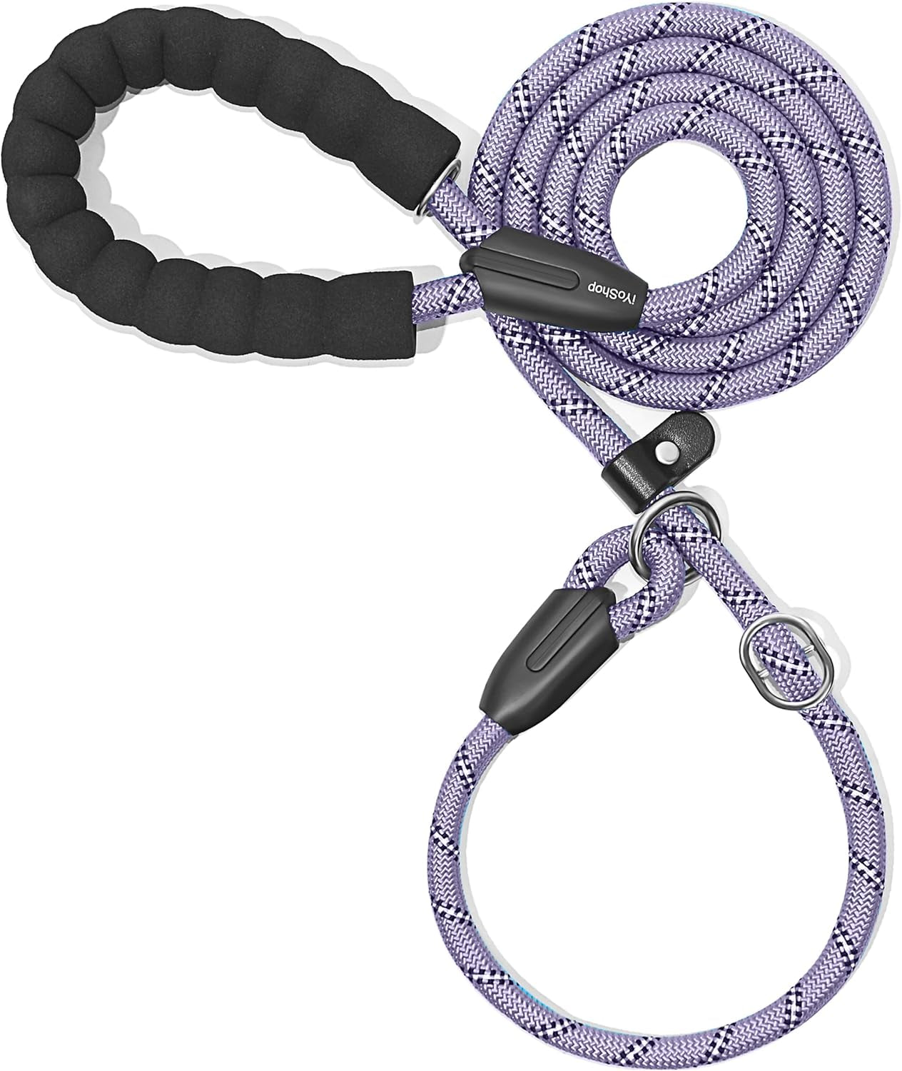 Durable Slip Lead Dog Leash with Padded Handle and Highly Reflective Threads, No Pull Dog Training Leash, (3/8" X 6 FT, Lavender)