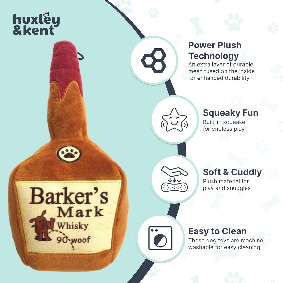 Power Plush Squeaky Dog Toy, Barker&