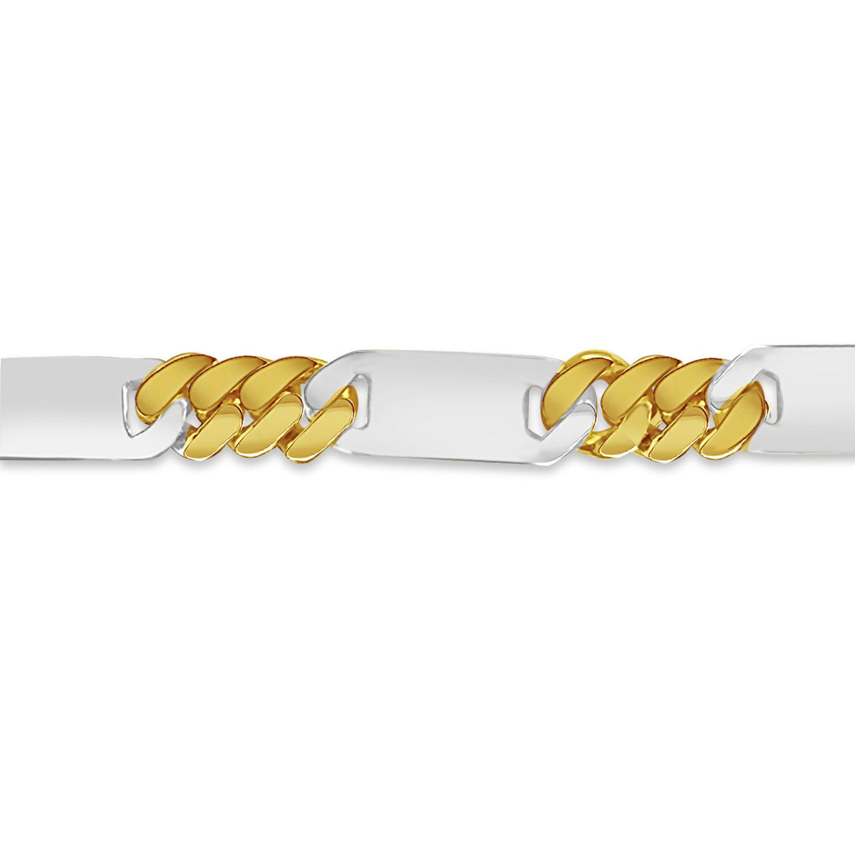Figaro Bar Solid White/Yellow/Rose Gold Handmade Necklace , 8mm, 16-30 Inch