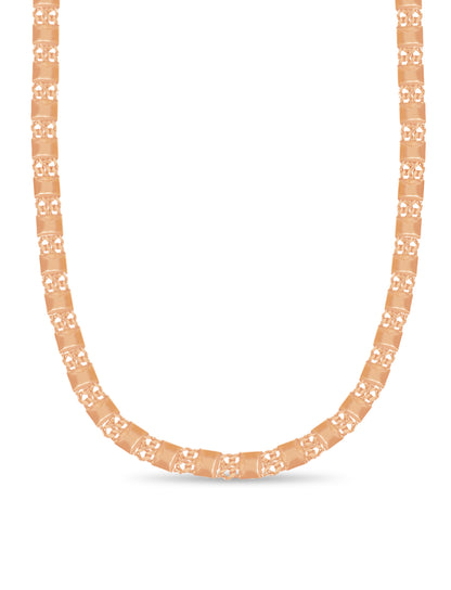 Curb &amp; Bar Solid White/Yellow/Rose Gold Handmade Necklace , 17mm, 16-30 Inch