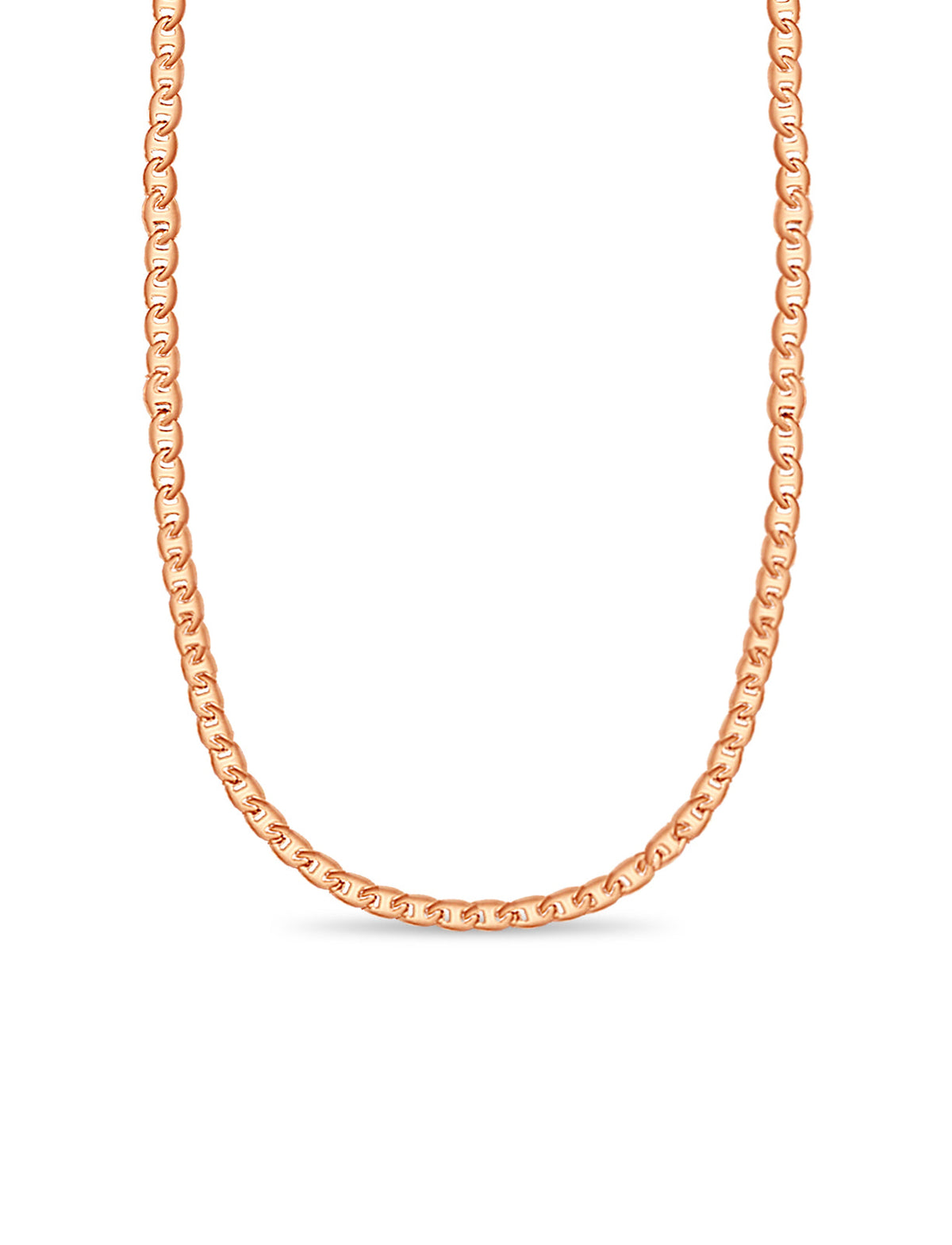 Mariner Solid White/Yellow/Rose Gold Handmade Necklace , 9mm, 16-30 Inch