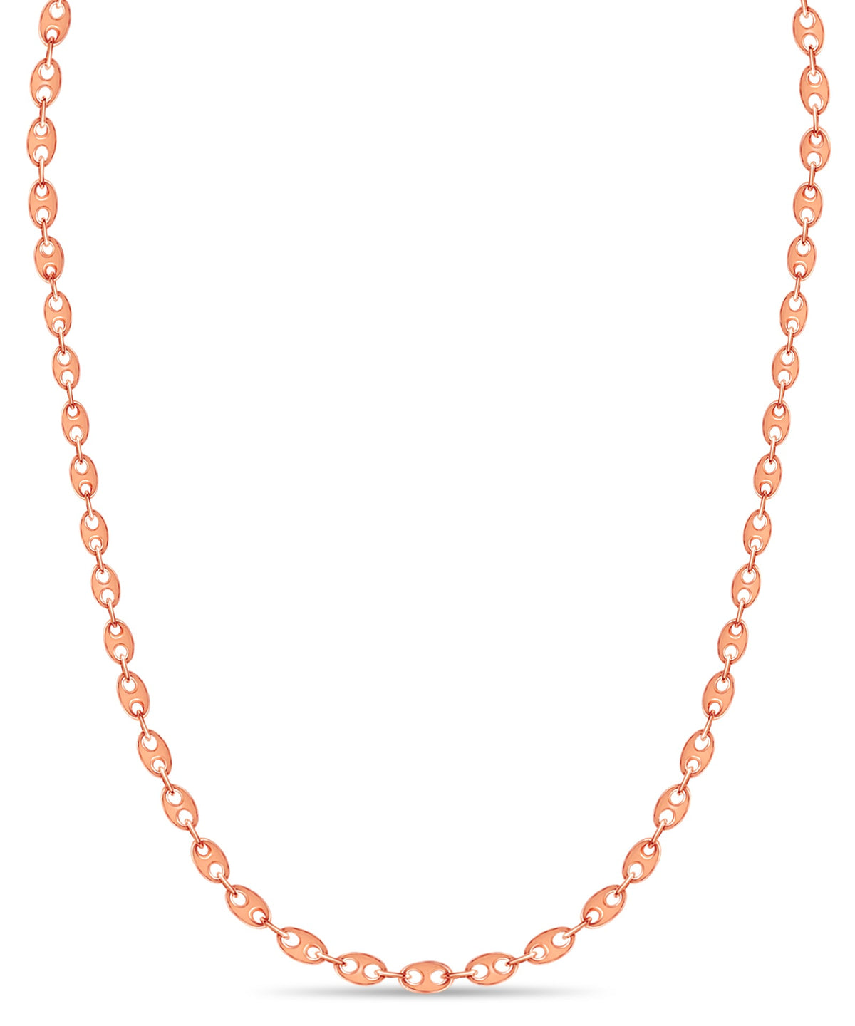 Mariner Solid White/Yellow/Rose Gold Handmade Necklace , 9mm, 16-30 Inch
