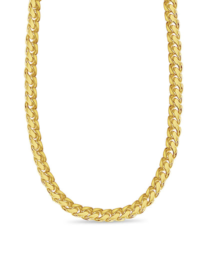 Miami Cuban Solid White/Yellow/Rose Gold Handmade Necklace , 11mm, 16-30 Inch