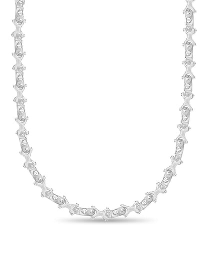 Equestrian Solid White/Yellow/Rose Gold Handmade Necklace , 9mm, 16-30 Inch