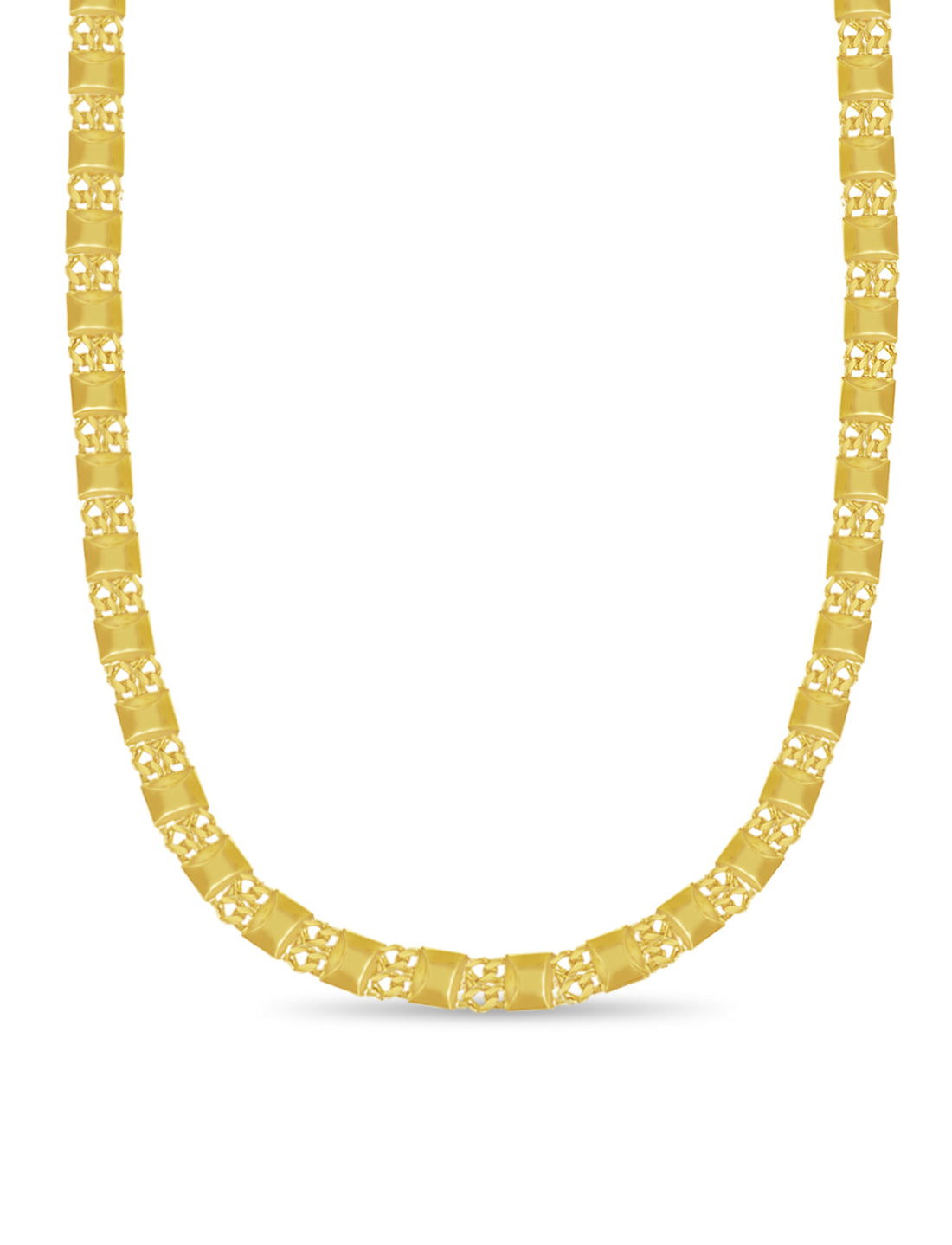 Curb &amp; Bar Solid White/Yellow/Rose Gold Handmade Necklace , 17mm, 16-30 Inch