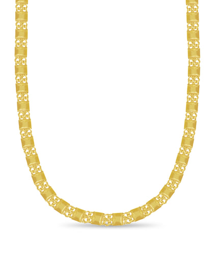 Curb &amp; Bar Solid White/Yellow/Rose Gold Handmade Necklace , 17mm, 16-30 Inch
