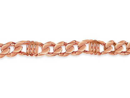 Curb &amp; Bar Solid White/Yellow/Rose Gold Handmade Bracelet , 11mm, 6.5-10 Inch