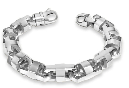 Anchor Mariner Solid White/Yellow/Rose Gold Handmade Bracelet , 15mm, 6.5-10 Inch