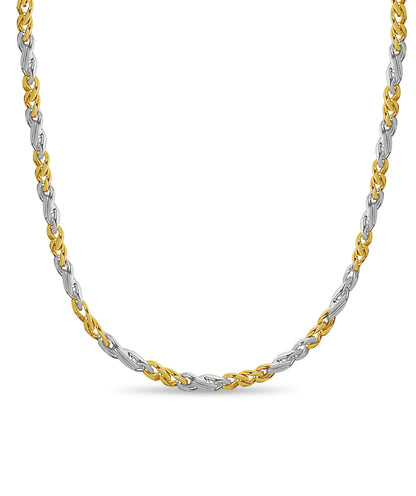 Curb Solid White/Yellow/Rose Gold Handmade Necklace , 7mm, 16-30 Inch